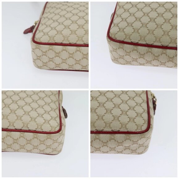 CELINE Macadam Canvas Shoulder Bag Beige Gold Auth - Picture 16 of 16